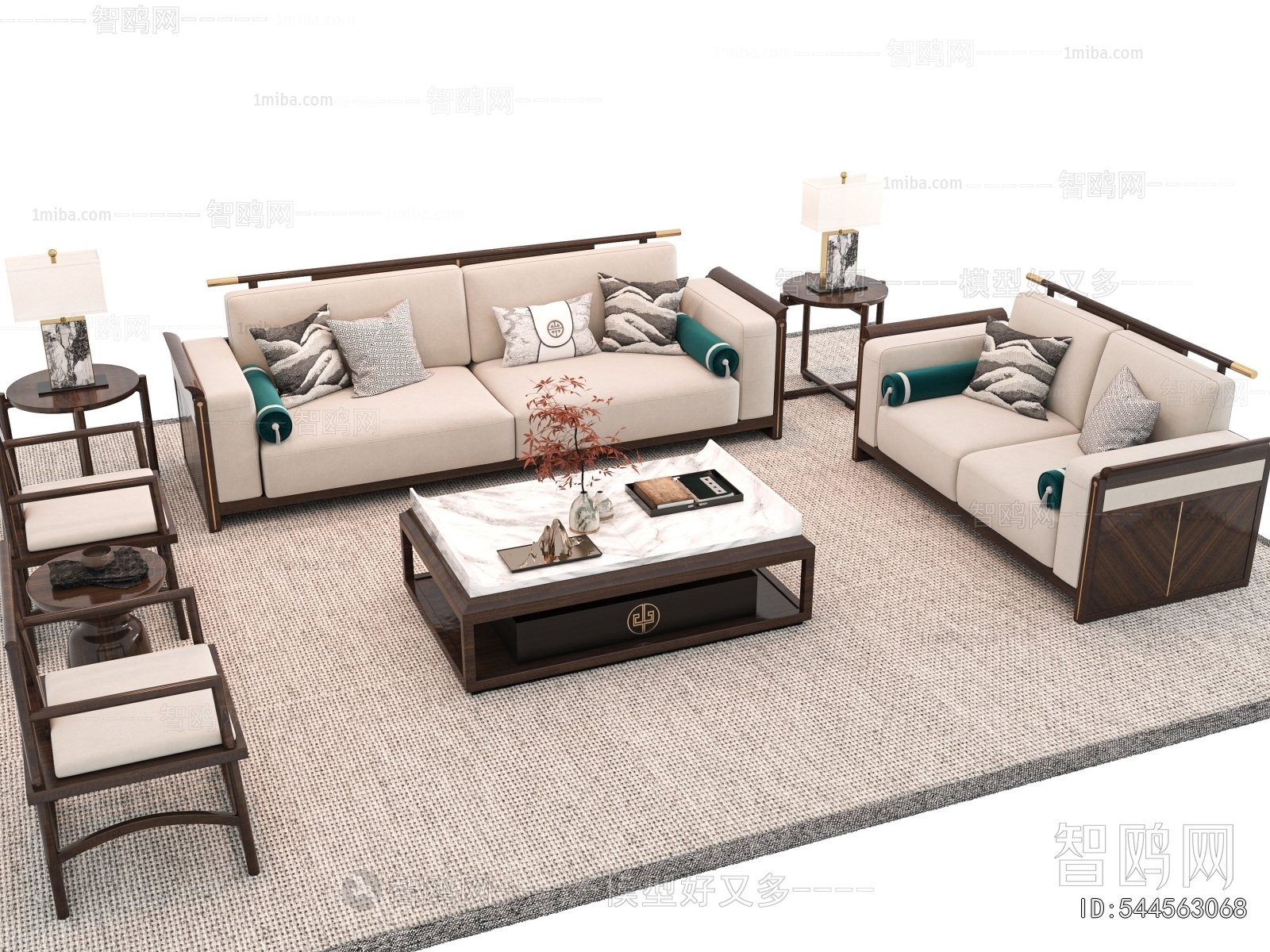 New Chinese Style Sofa Combination