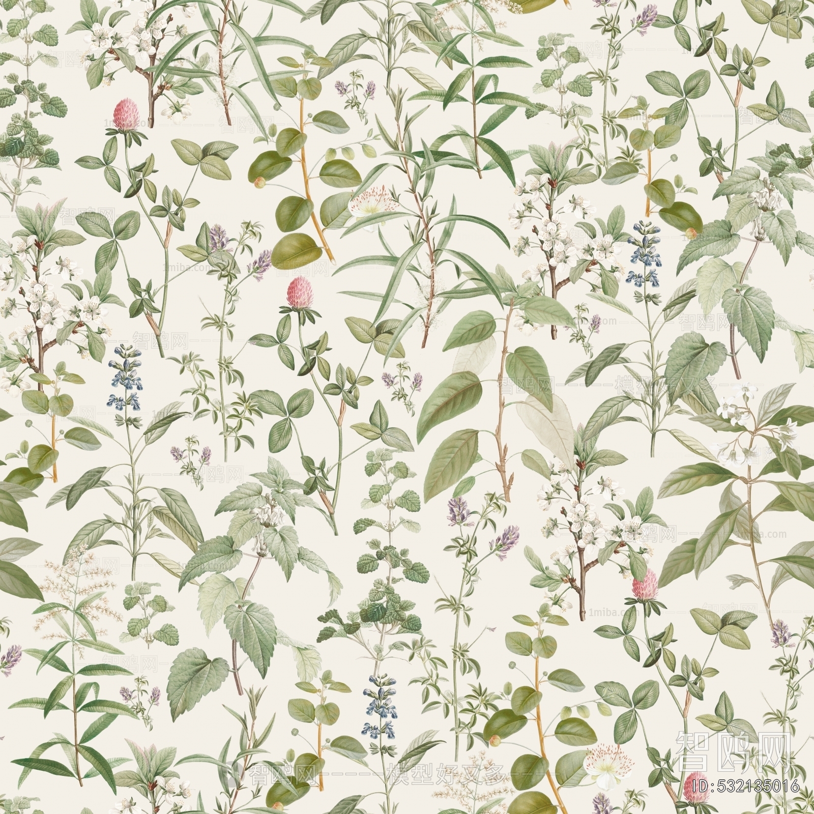 Animal And Plant Pattern Wallpaper