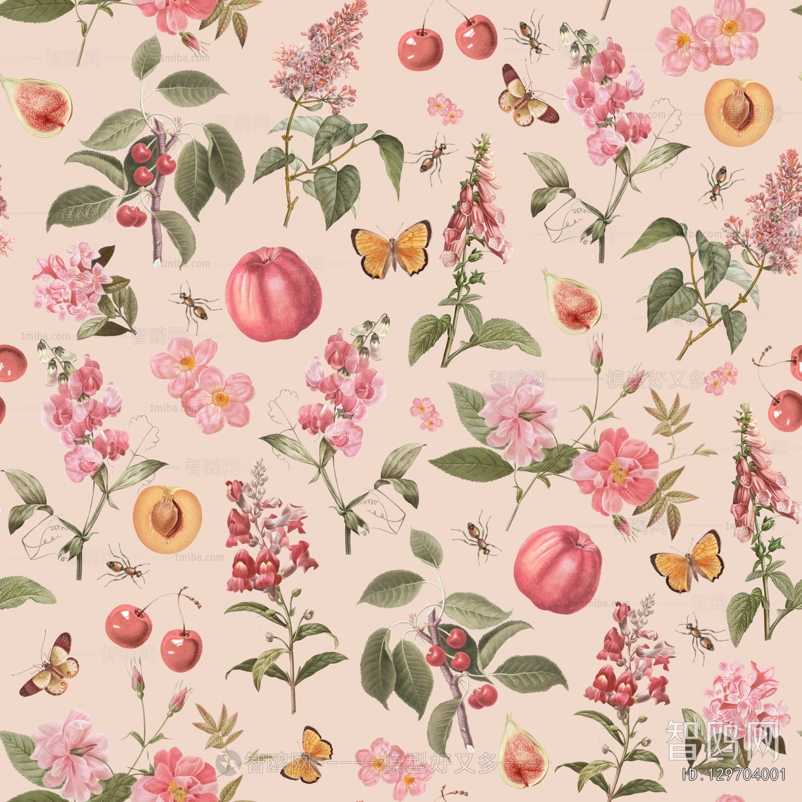 Animal And Plant Pattern Wallpaper