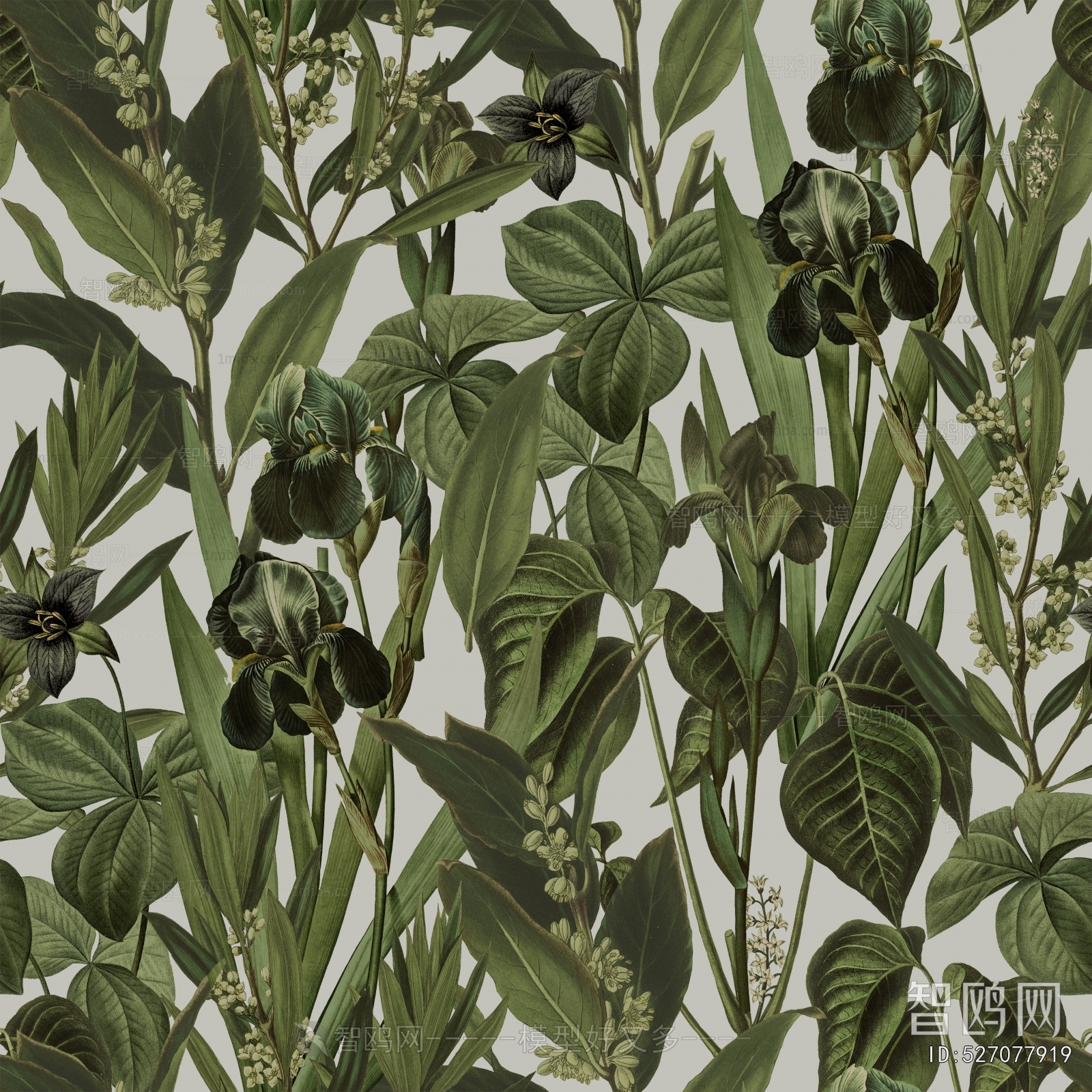 Animal And Plant Pattern Wallpaper