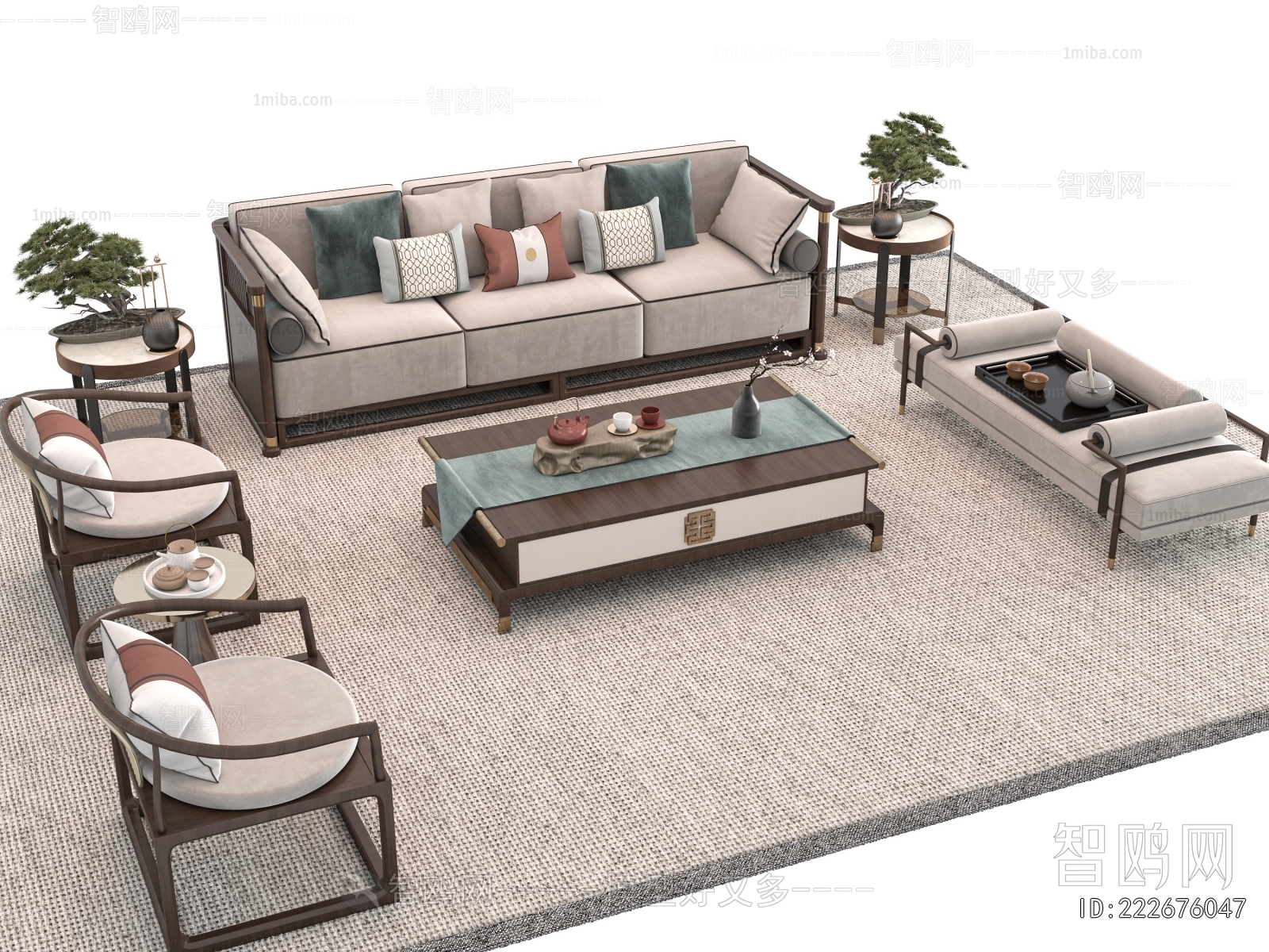 New Chinese Style Sofa Combination