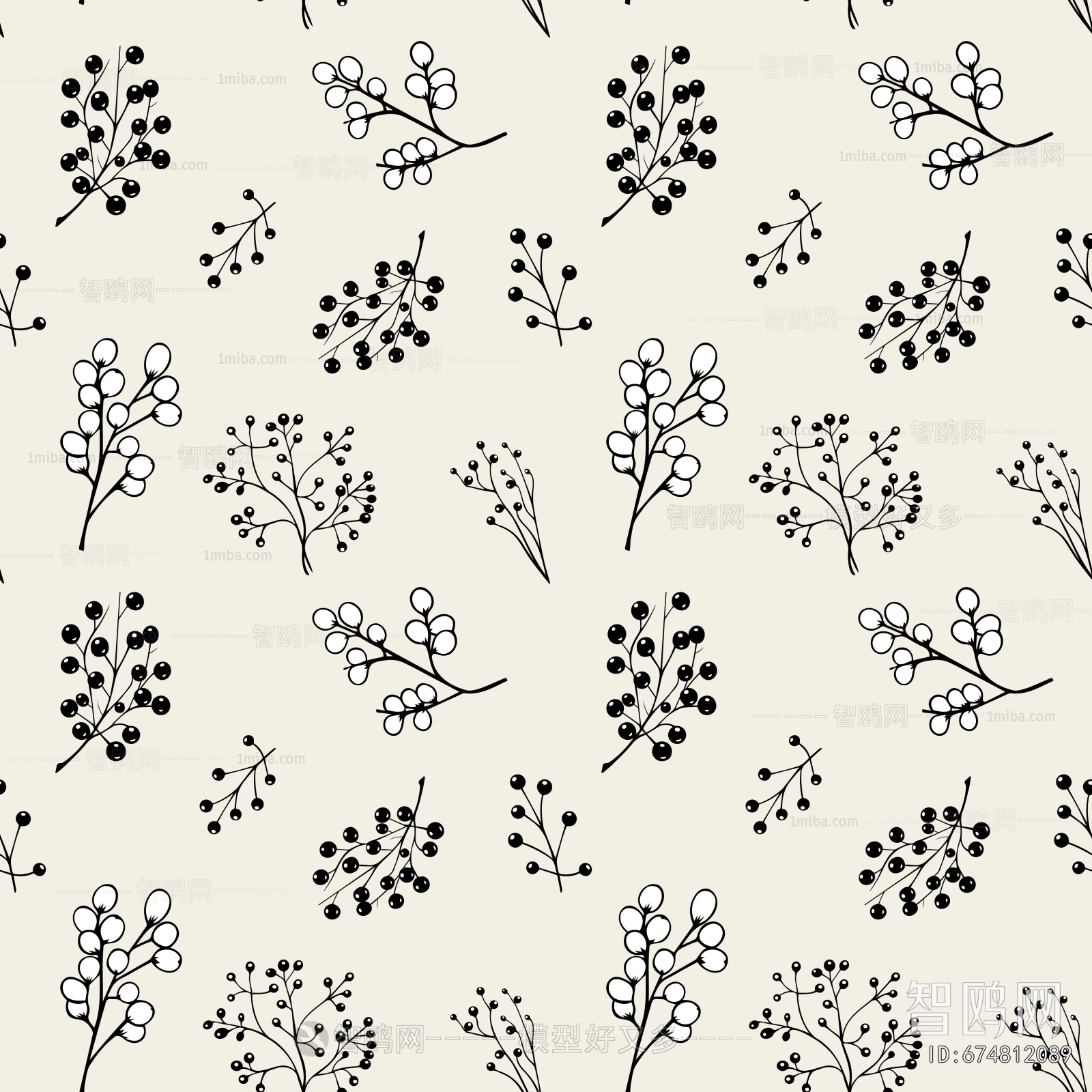 Animal And Plant Pattern Wallpaper