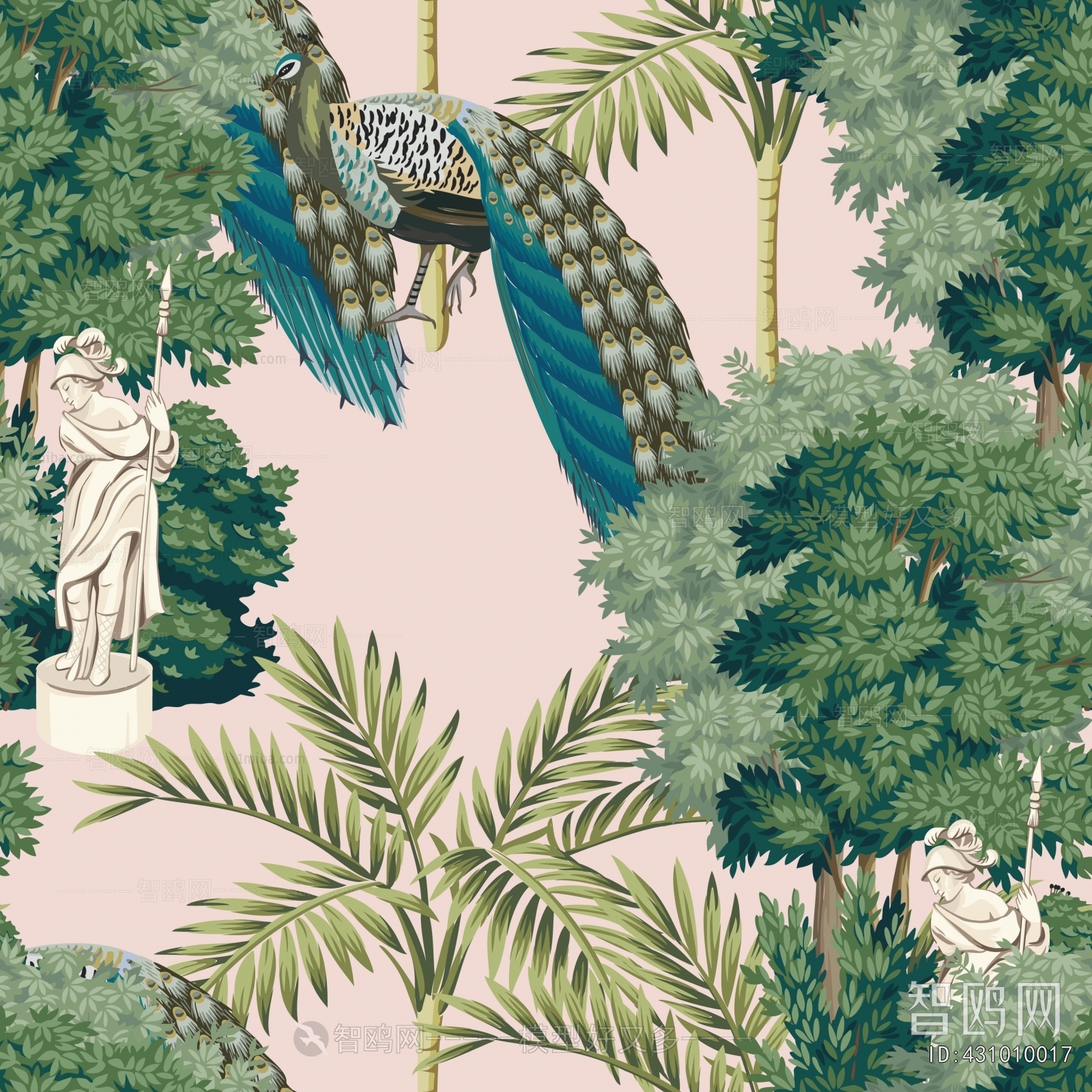 Animal And Plant Pattern Wallpaper