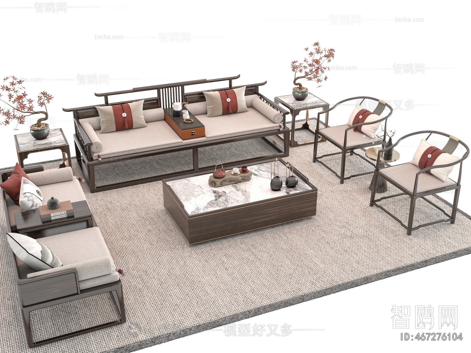 New Chinese Style Sofa Combination