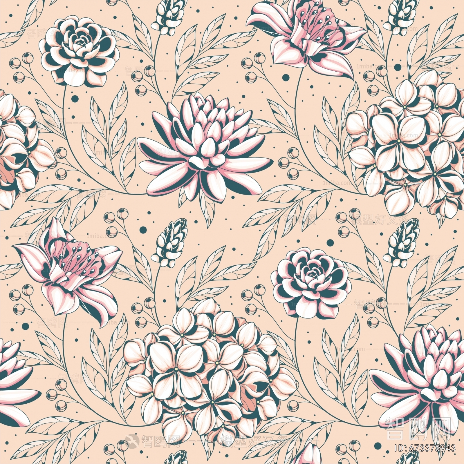 Animal And Plant Pattern Wallpaper