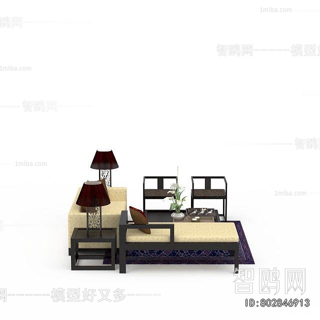 New Chinese Style Sofa Combination