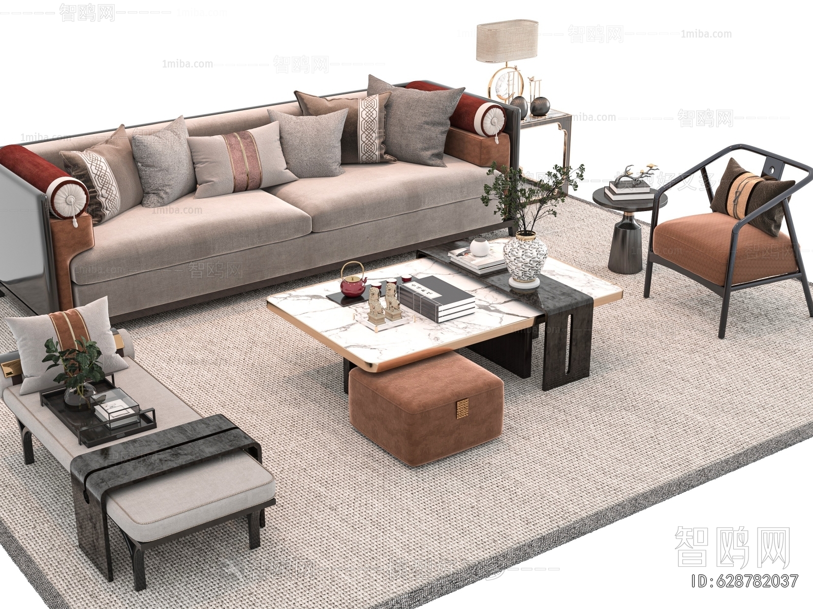 New Chinese Style Sofa Combination