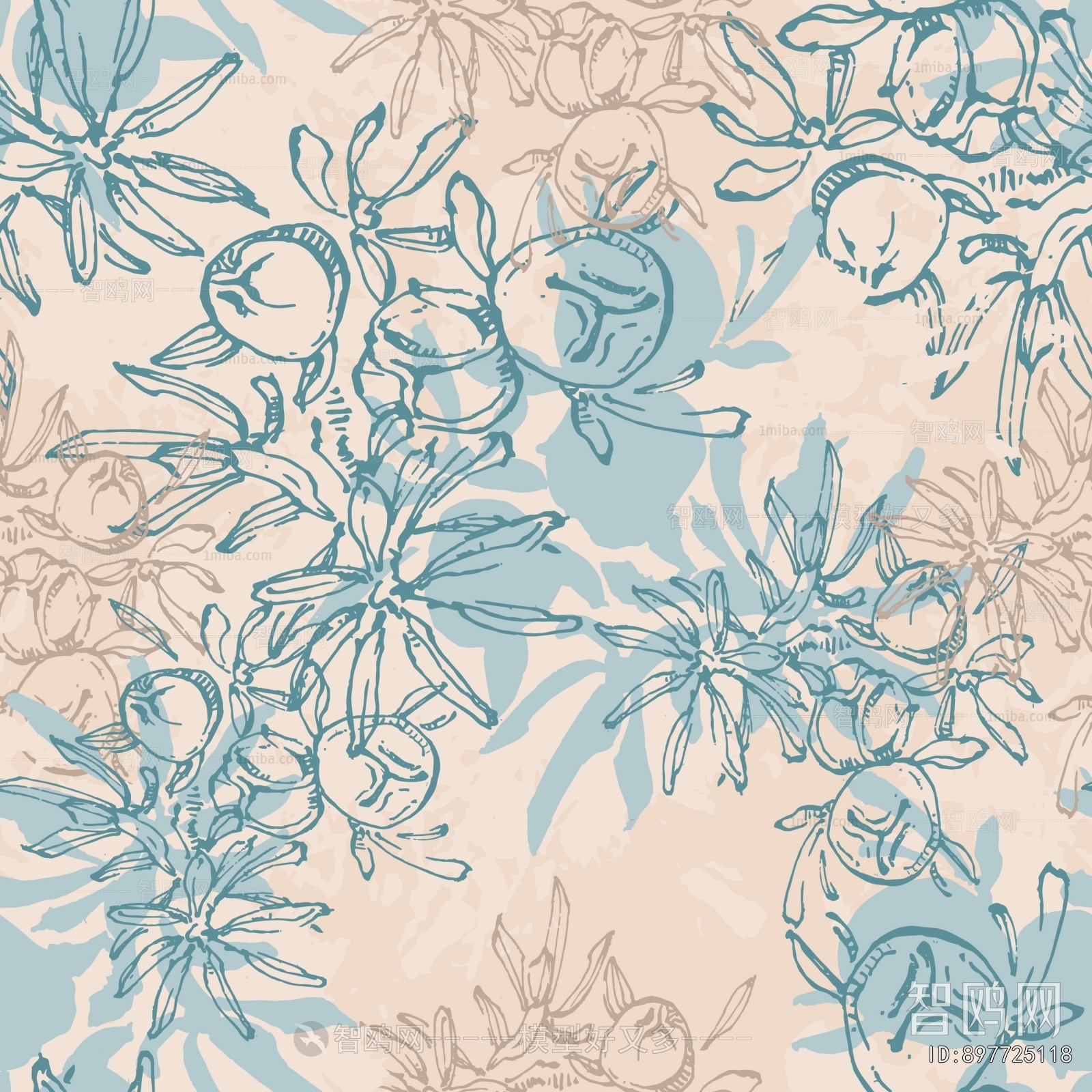 Animal And Plant Pattern Wallpaper