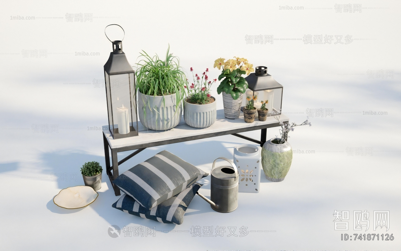 Modern Potted Green Plant