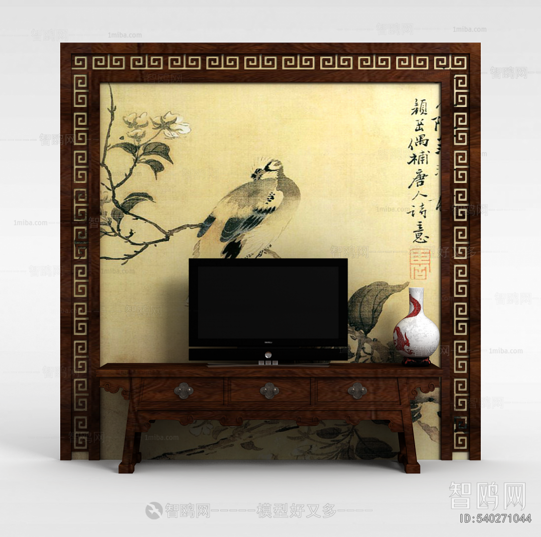 New Chinese Style TV Wall