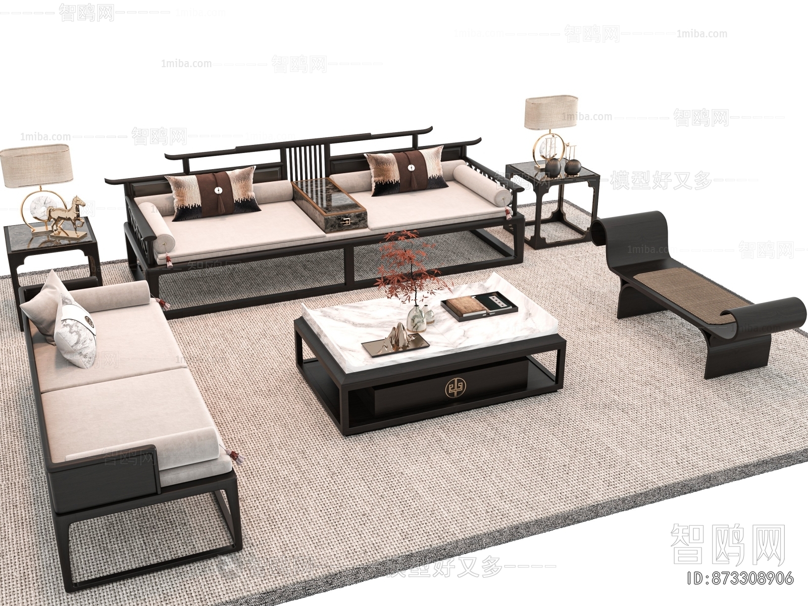 New Chinese Style Sofa Combination