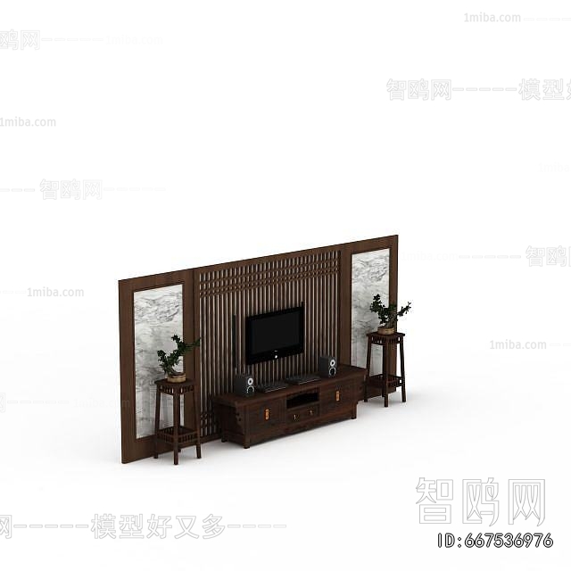 New Chinese Style TV Wall