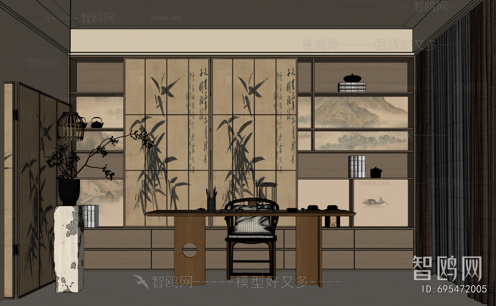 New Chinese Style Study Space