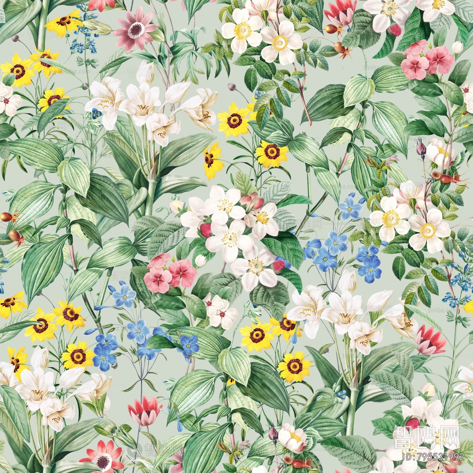 Animal And Plant Pattern Wallpaper