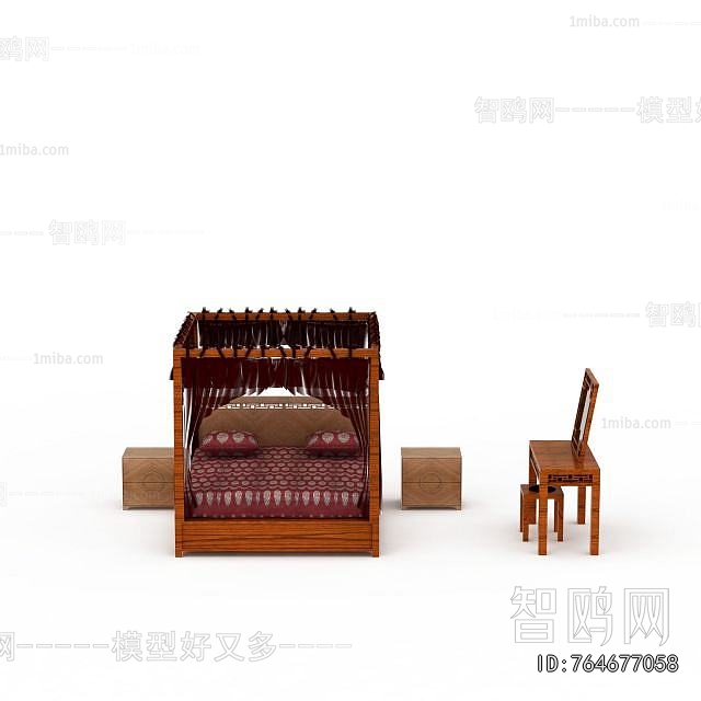 New Chinese Style Double Bed