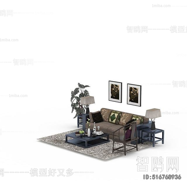 New Chinese Style Sofa Combination