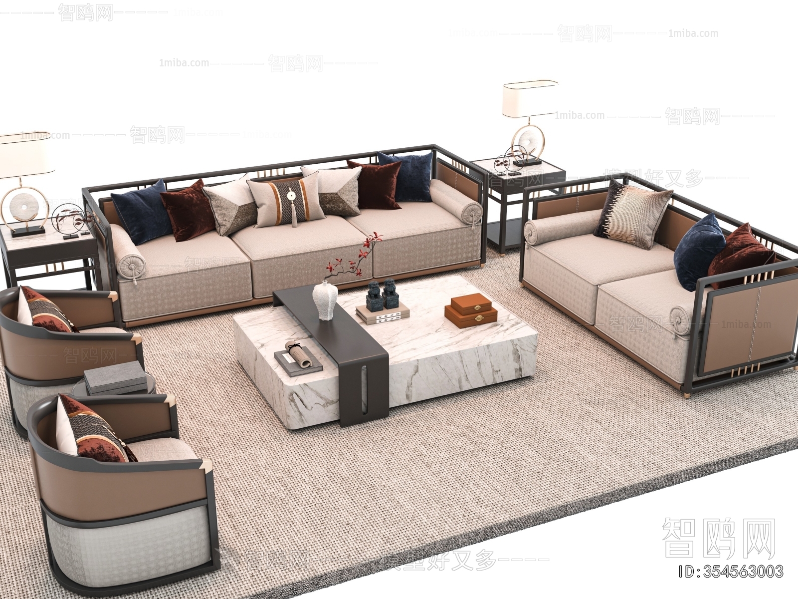 New Chinese Style Sofa Combination