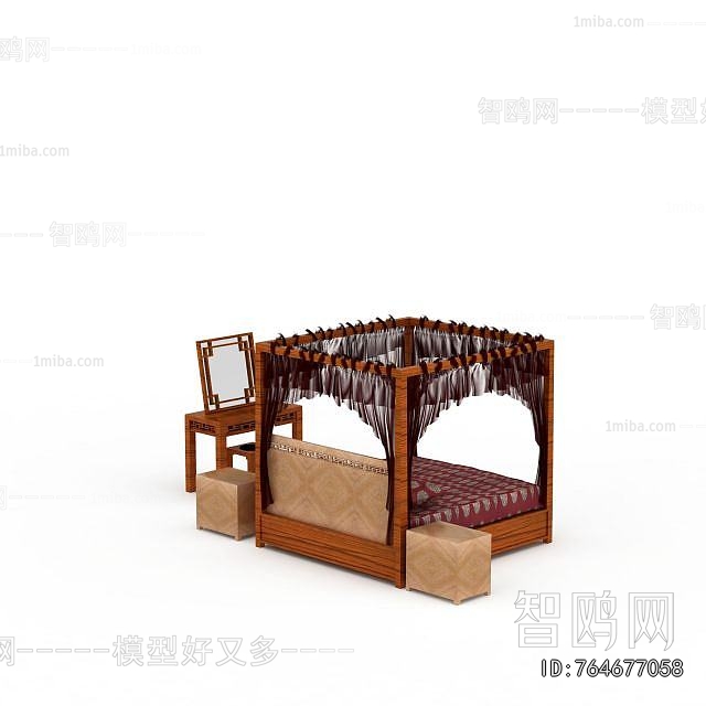 New Chinese Style Double Bed