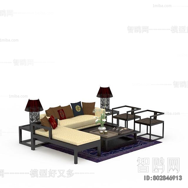 New Chinese Style Sofa Combination
