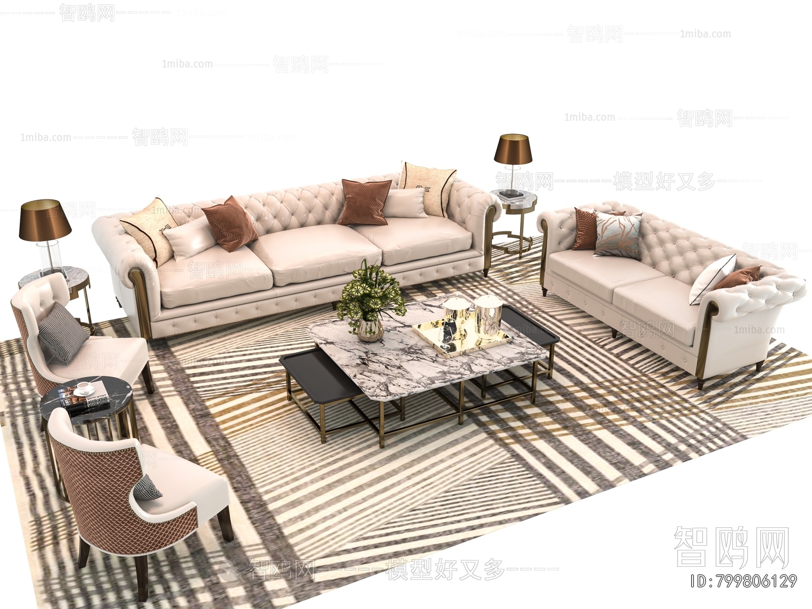 Simple European Style Sofa Combination