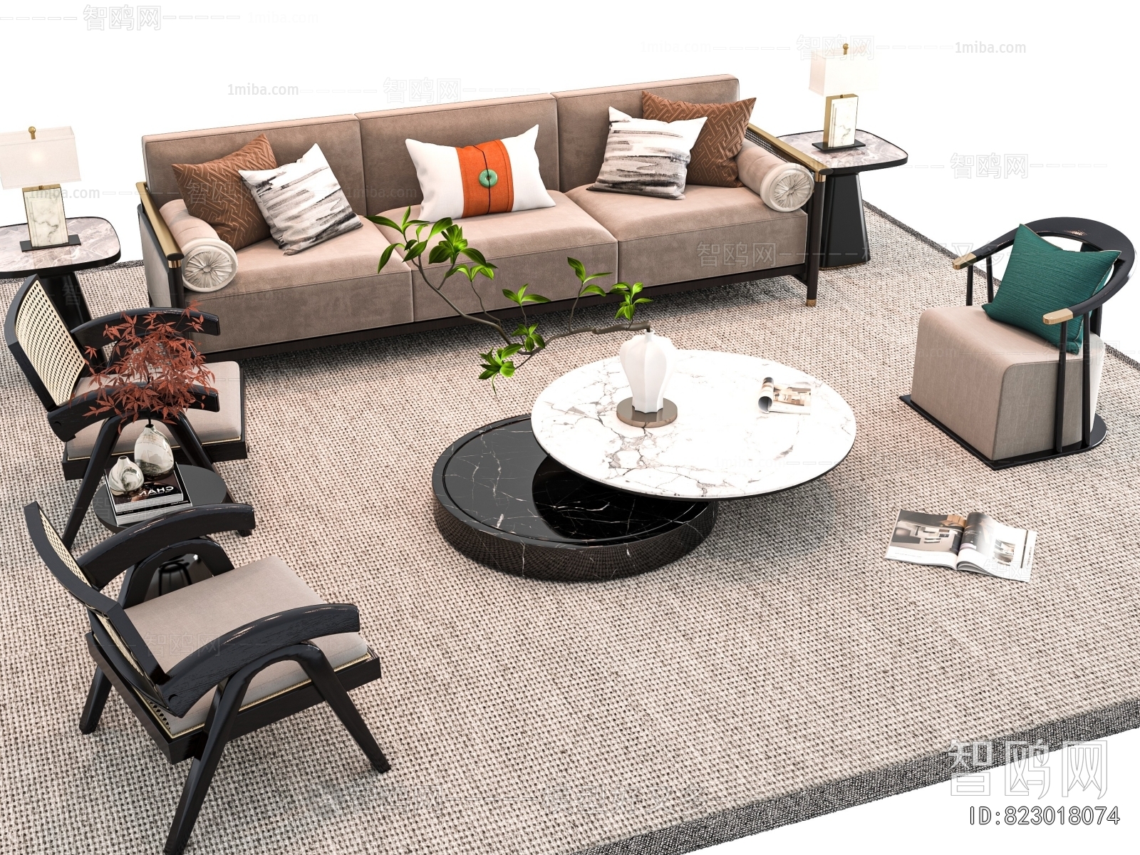 New Chinese Style Sofa Combination