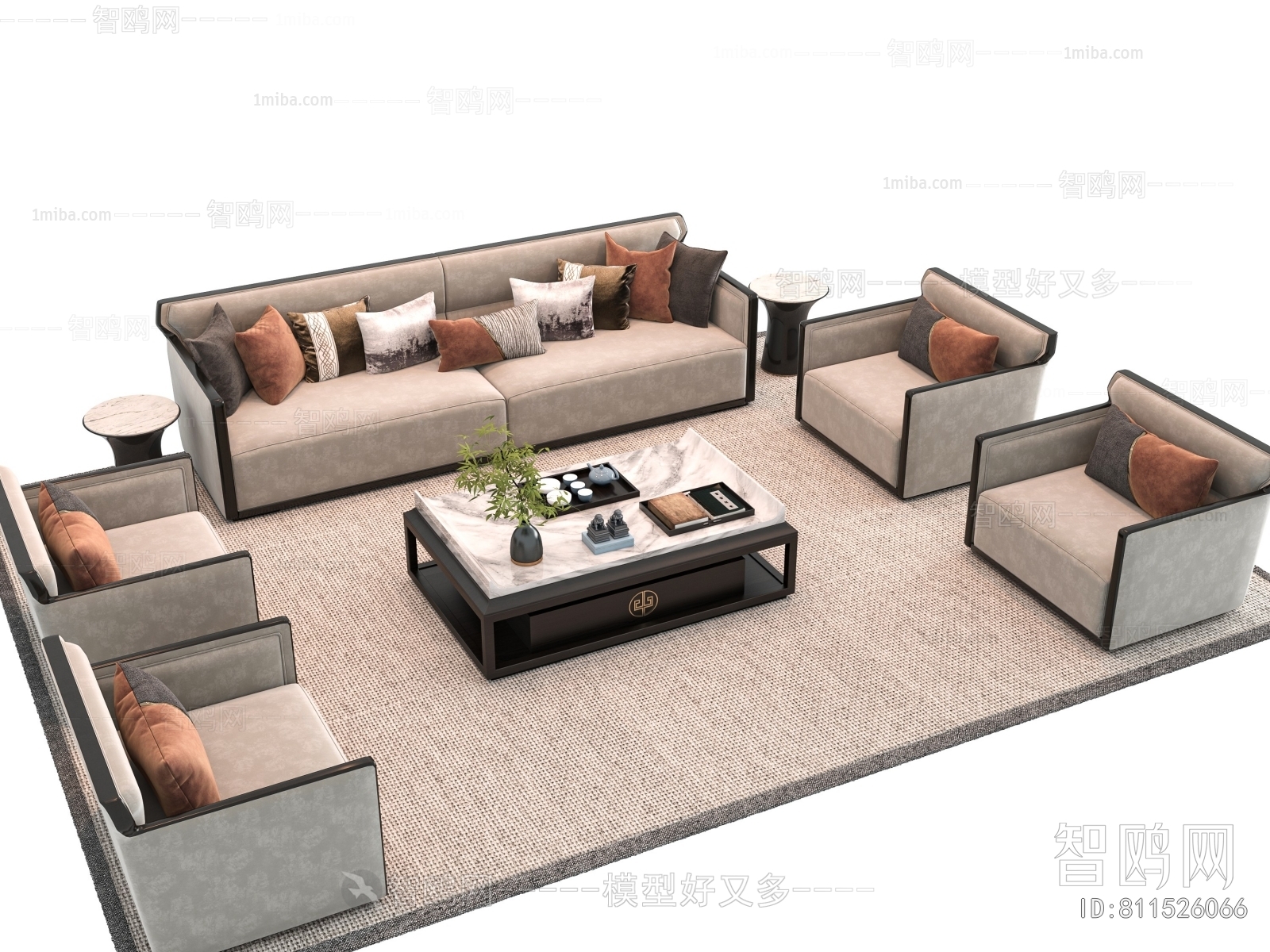 New Chinese Style Sofa Combination