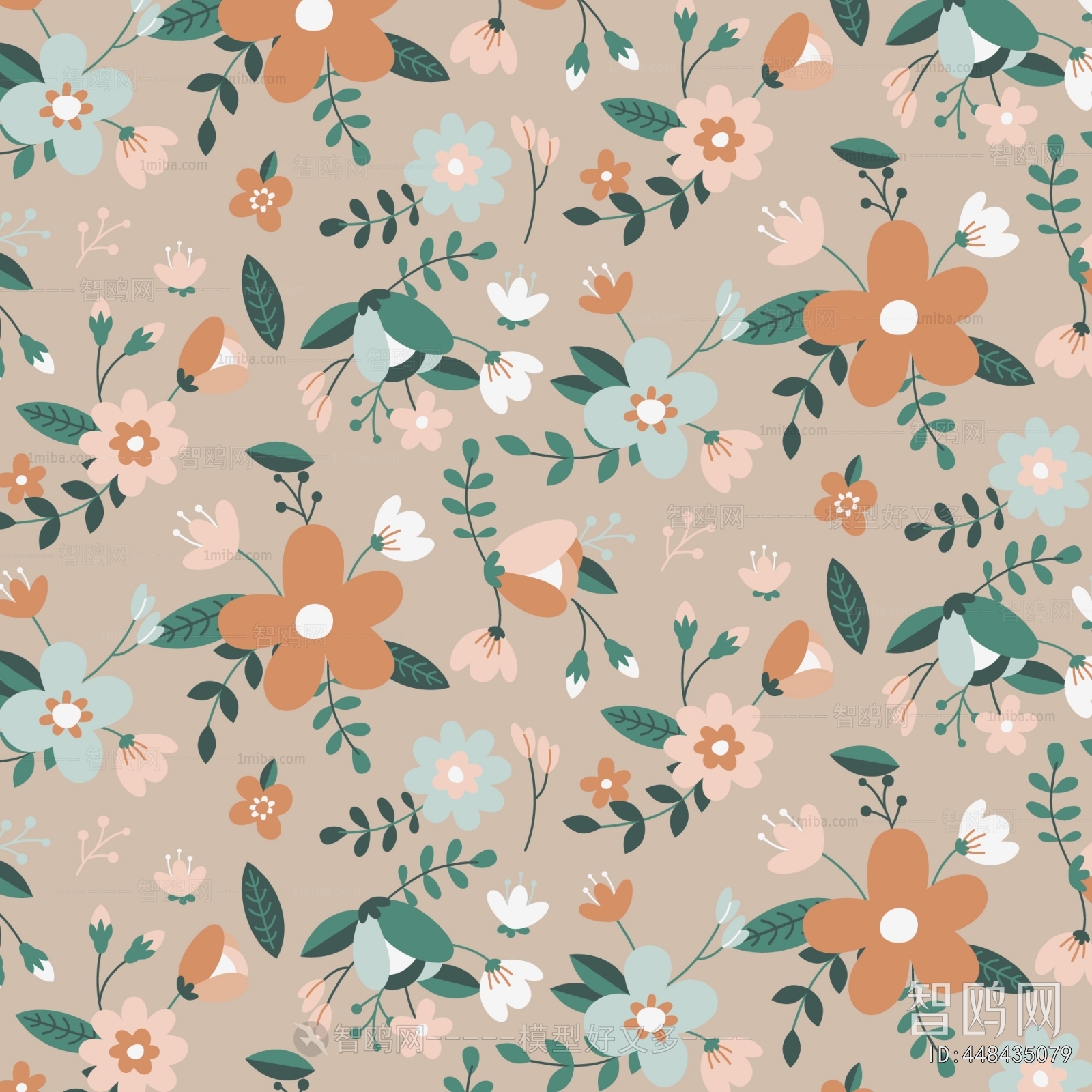 Animal And Plant Pattern Wallpaper