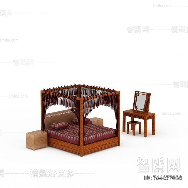 New Chinese Style Double Bed