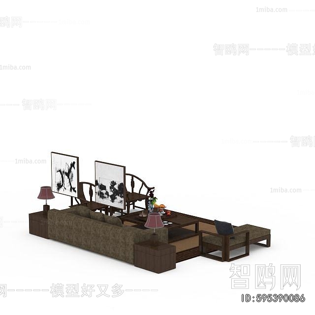 New Chinese Style Sofa Combination