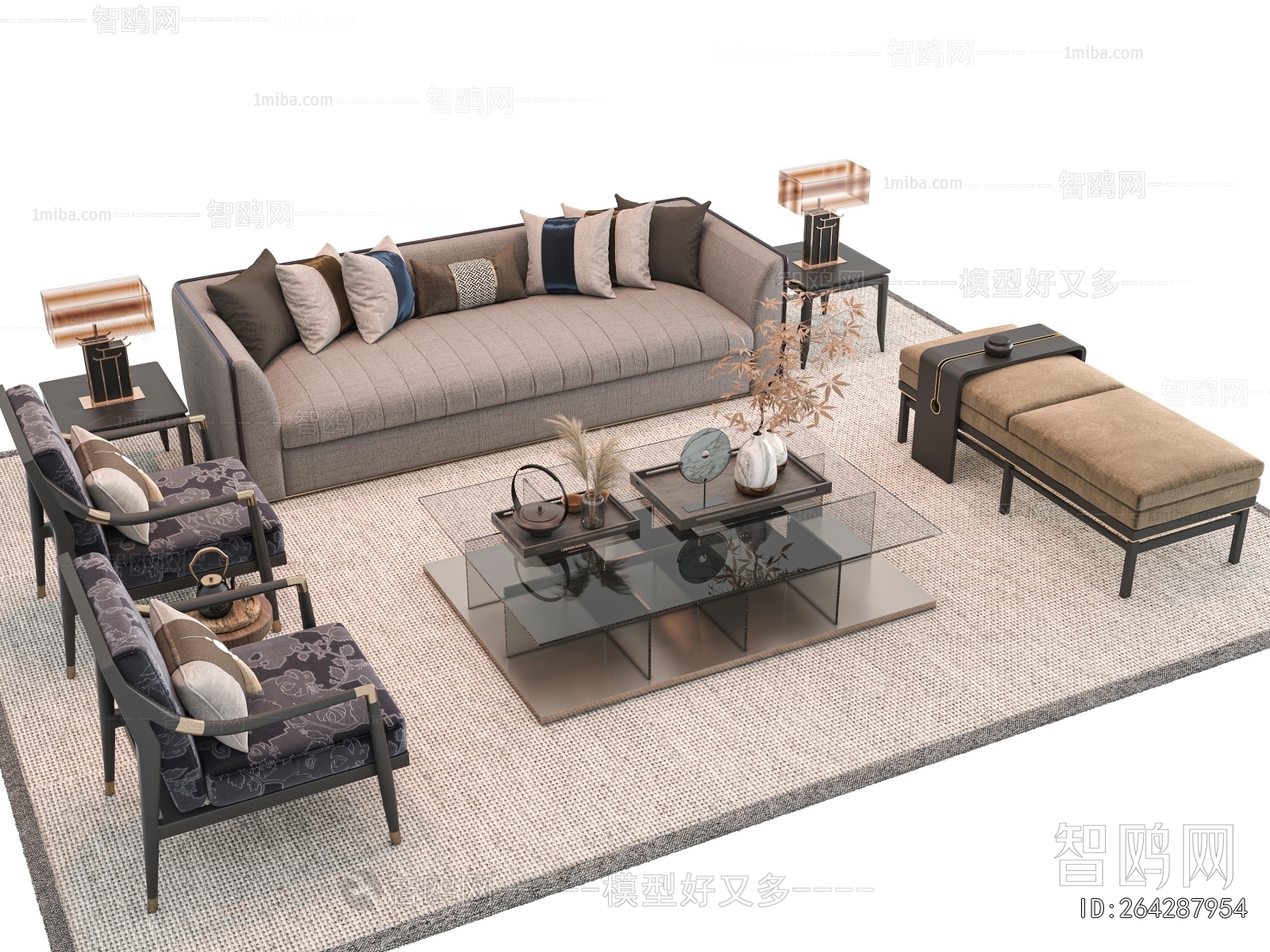 New Chinese Style Sofa Combination