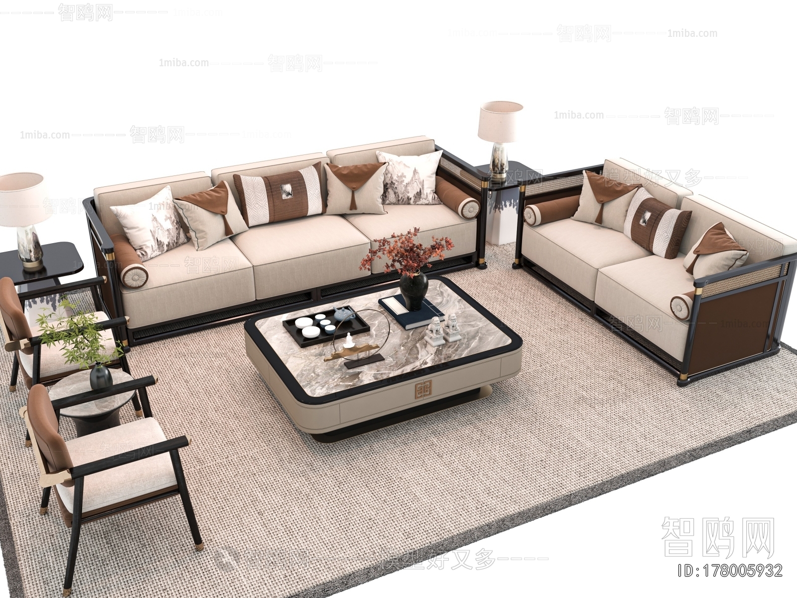 New Chinese Style Sofa Combination
