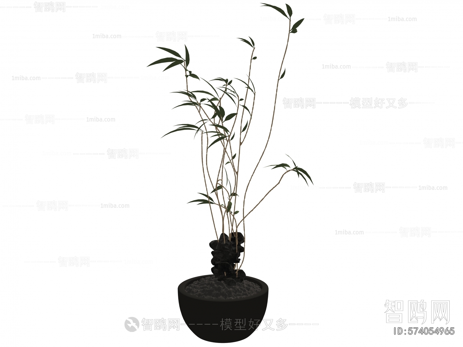 New Chinese Style Potted Green Plant