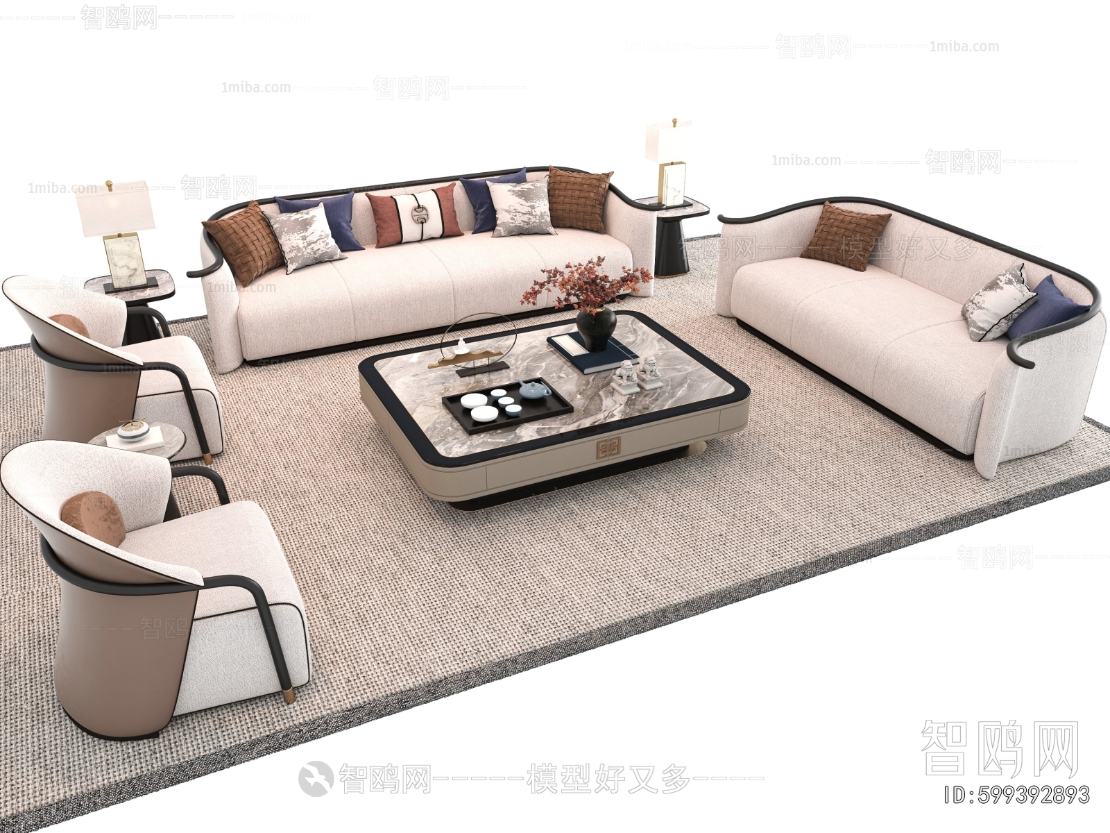 New Chinese Style Sofa Combination