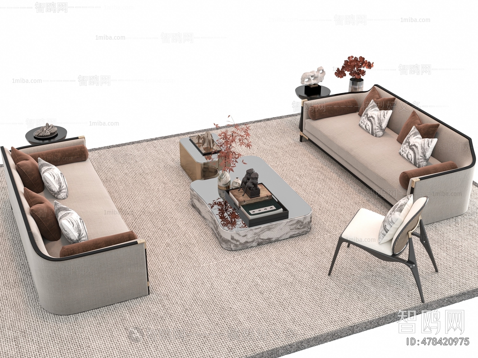 New Chinese Style Sofa Combination