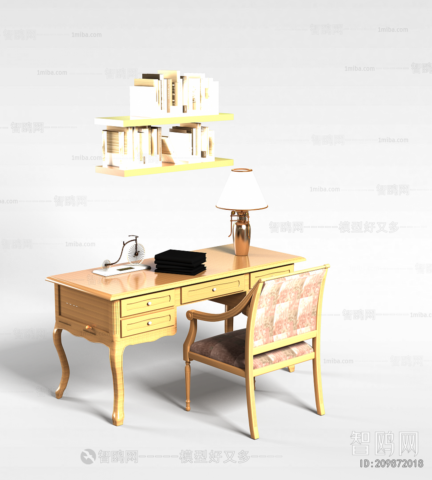 European Style Computer Desk And Chair