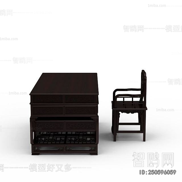 New Chinese Style Computer Desk And Chair