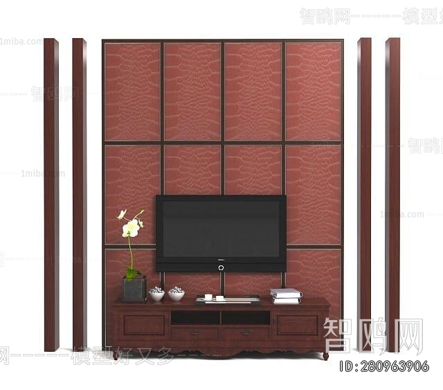 New Chinese Style TV Wall
