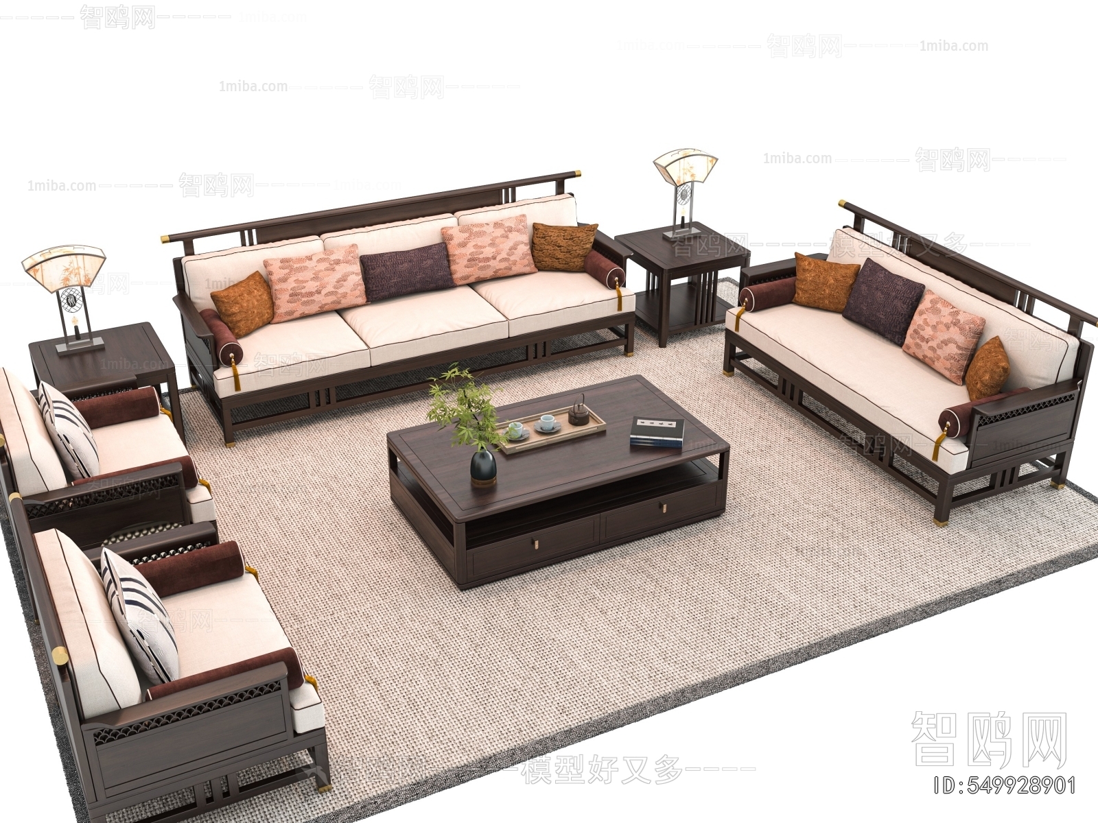 New Chinese Style Sofa Combination