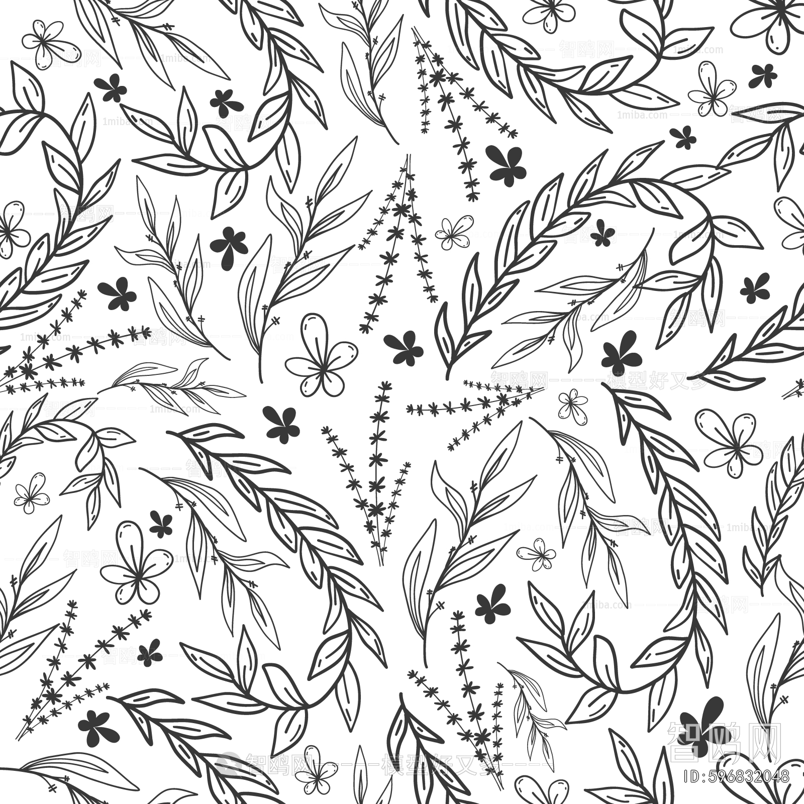 Animal And Plant Pattern Wallpaper