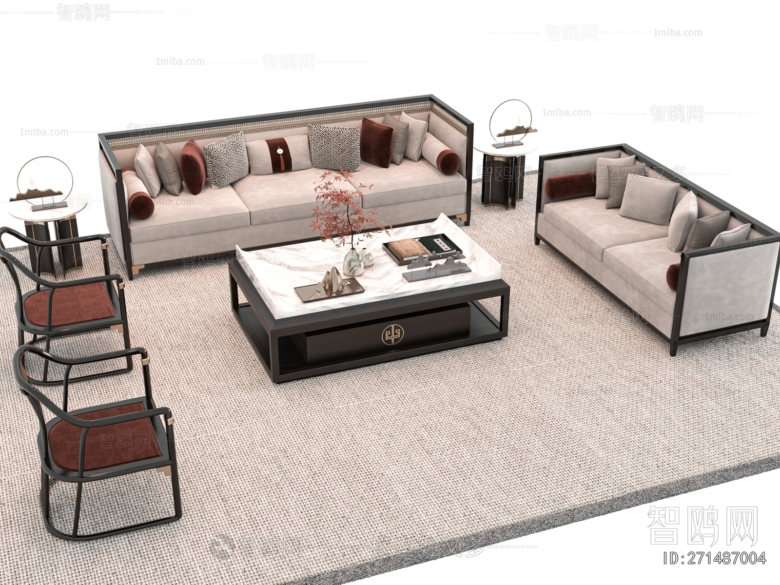 New Chinese Style Sofa Combination