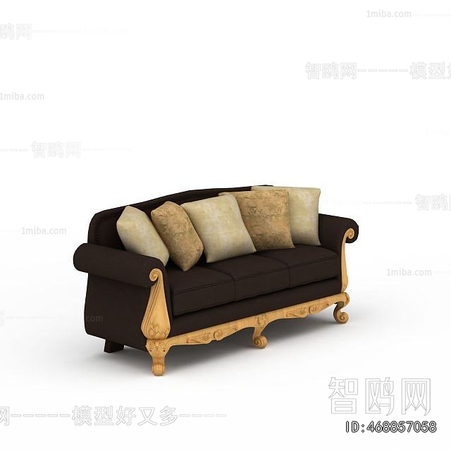 Simple European Style Three-seat Sofa