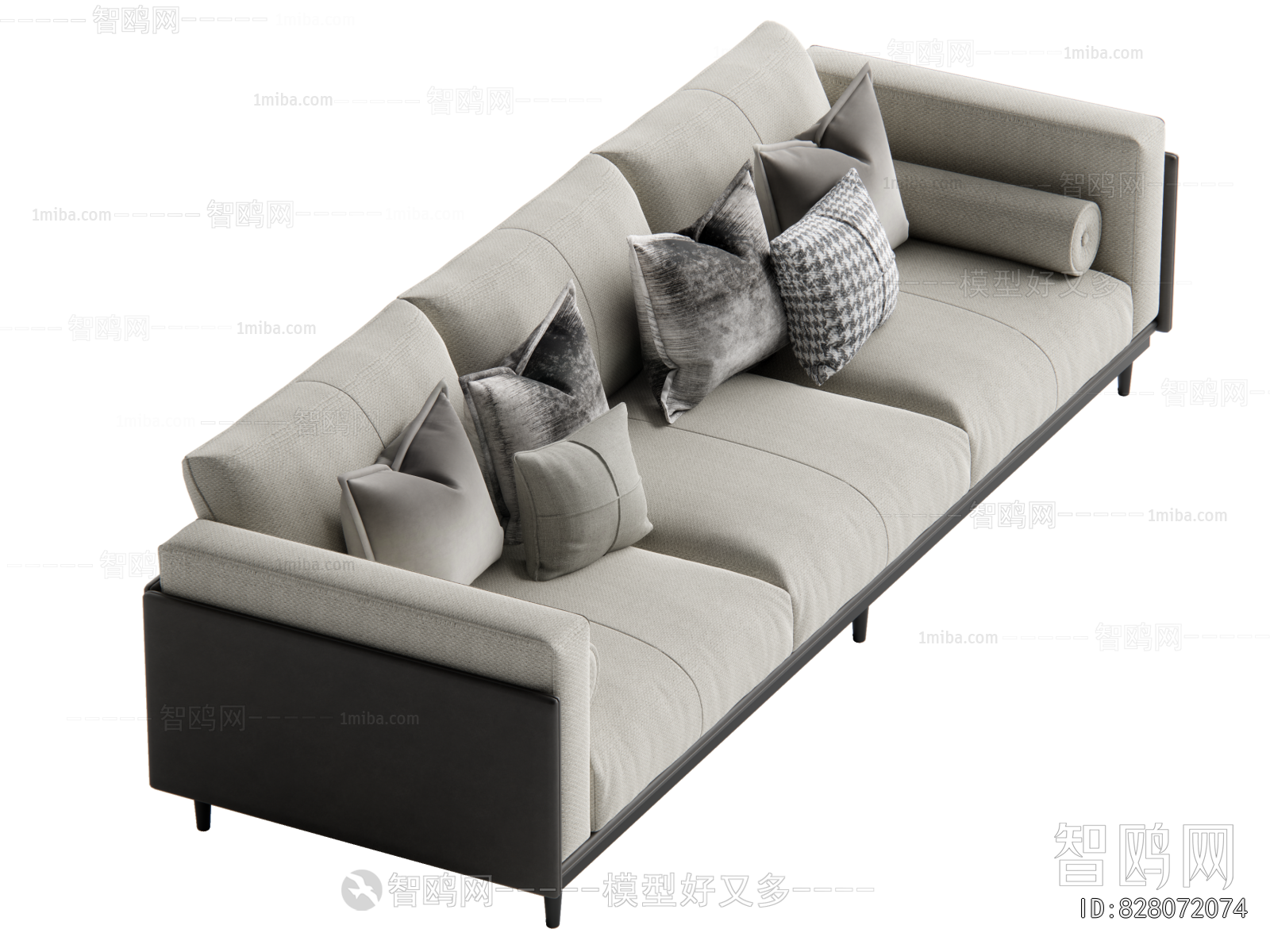 New Chinese Style Three-seat Sofa