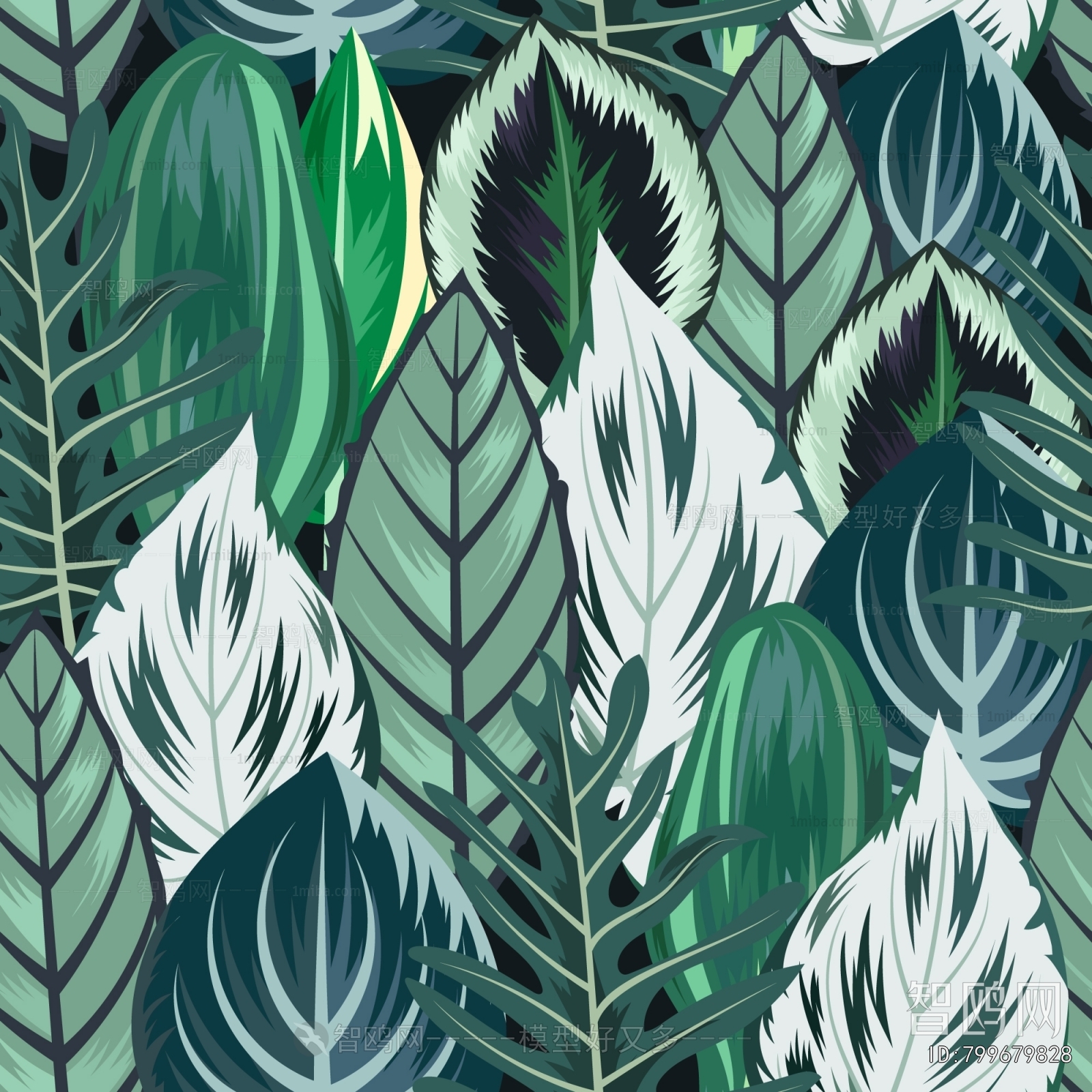 Animal And Plant Pattern Wallpaper