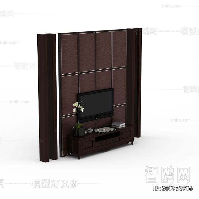 New Chinese Style TV Wall