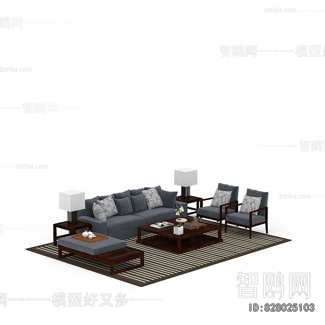 New Chinese Style Sofa Combination