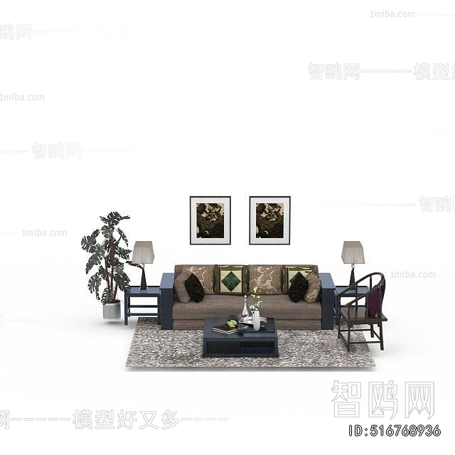 New Chinese Style Sofa Combination