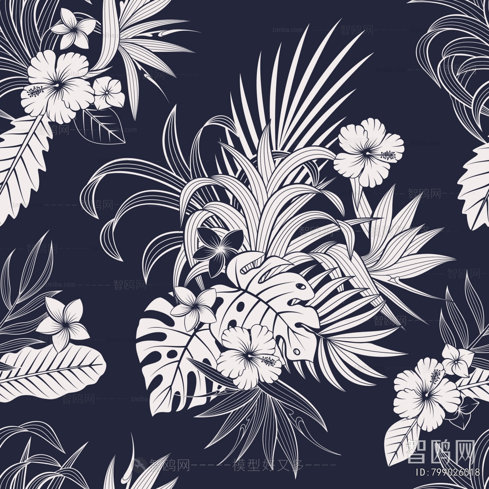 Animal And Plant Pattern Wallpaper