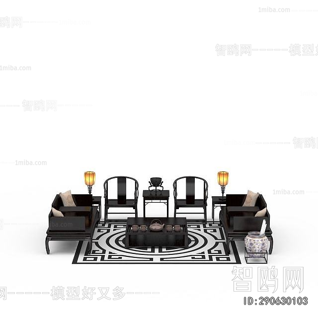 New Chinese Style Sofa Combination