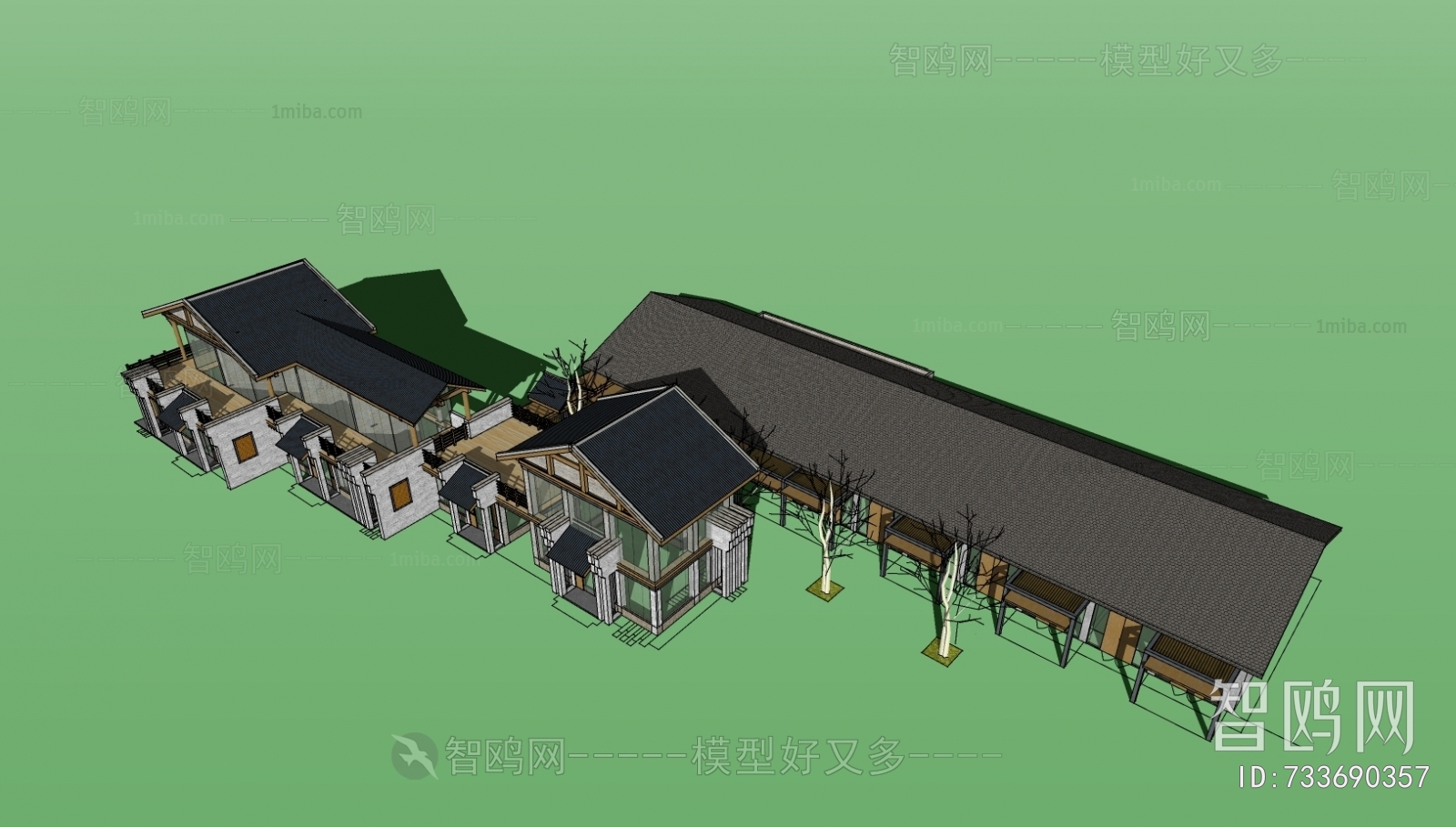 New Chinese Style Appearance Of Commercial Building