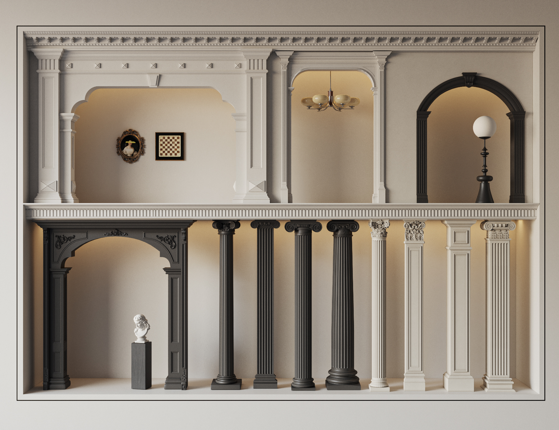French Style Roman Pillar